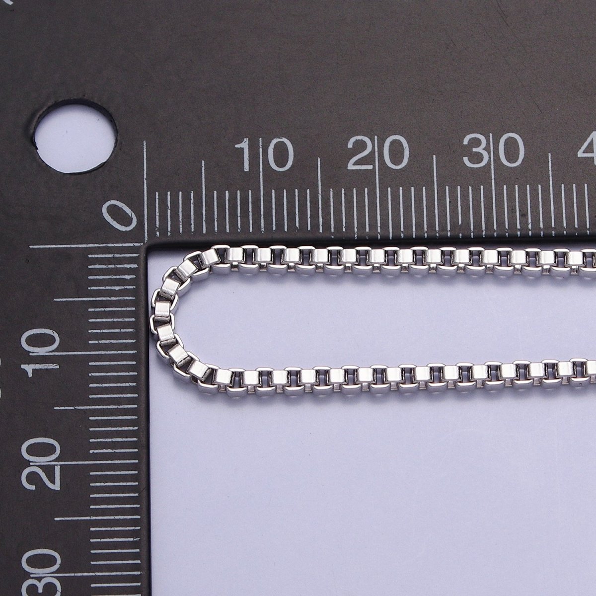 Silver Box Chain Necklace - Unisex 2mm Waterproof Box Necklace, Minimalist Gifts for Men, Women Ready to Wear Chain for Gift | WA-1547 Clearance Pricing - DLUXCA