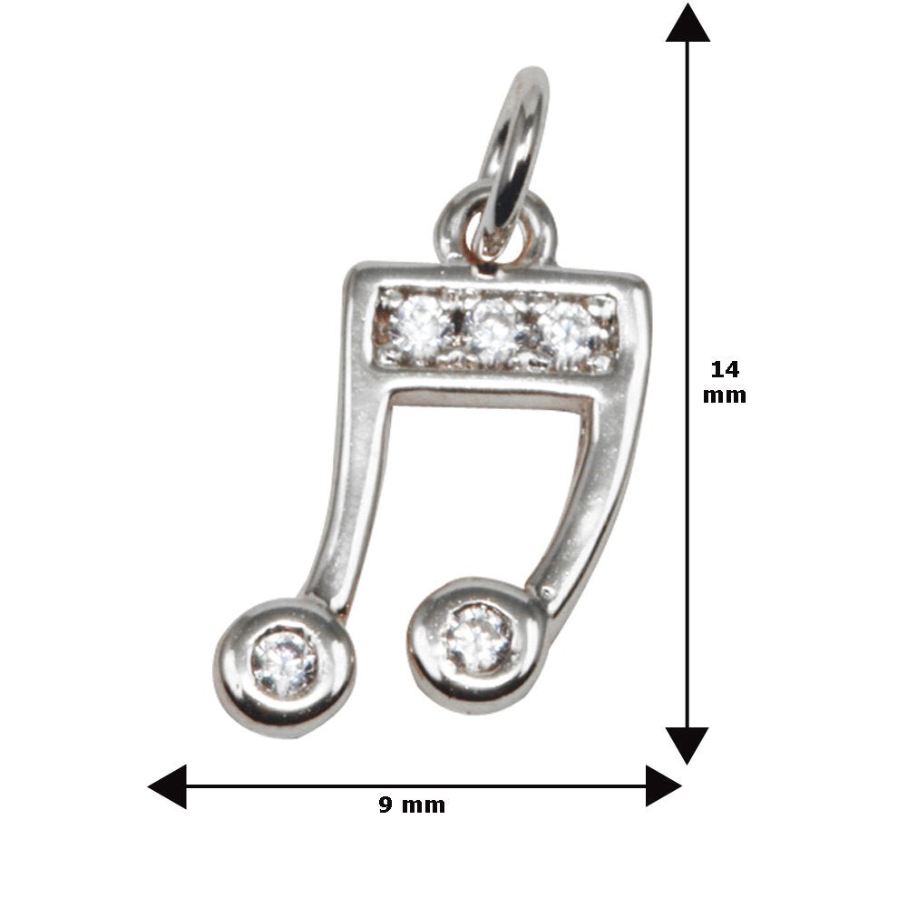 Silver Cubic Gold Filled Musical Note Charm Design Micro Pave Pendant for Earring Necklace Bracelet Charm Supply E-568 E-569 - DLUXCA