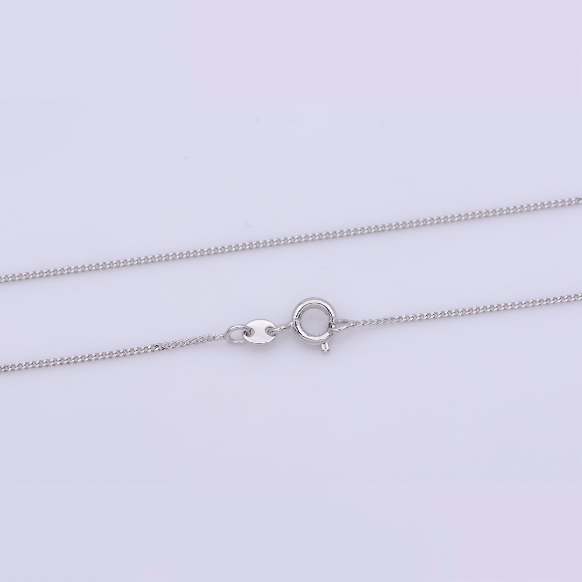 Silver Curb Chain Necklace, Dainty Silver Necklace, Dainty Finished Silver Chain 18 inch 0.8mm Ready to wear Silver Chain | WA-237 Clearance Pricing - DLUXCA