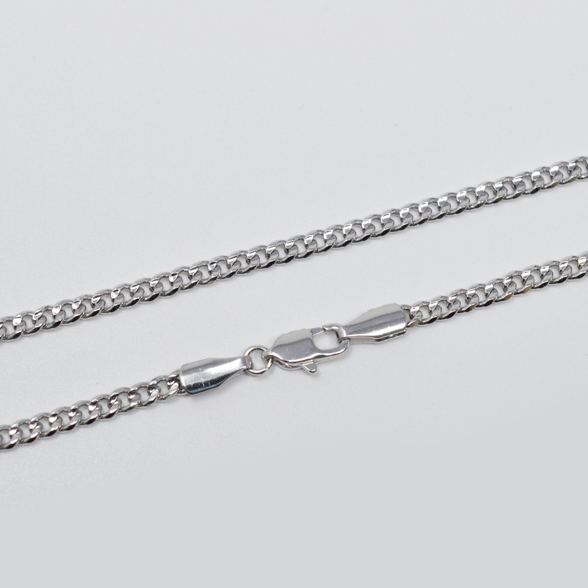 Silver Curb Chain Necklace, Medium Curb Chain Miami Cuban Link Necklace, 3mm Unisex Curb Chain for Necklace Unisex Chain Jewelry | CN-1014, CN-1016 Clearance Pricing - DLUXCA