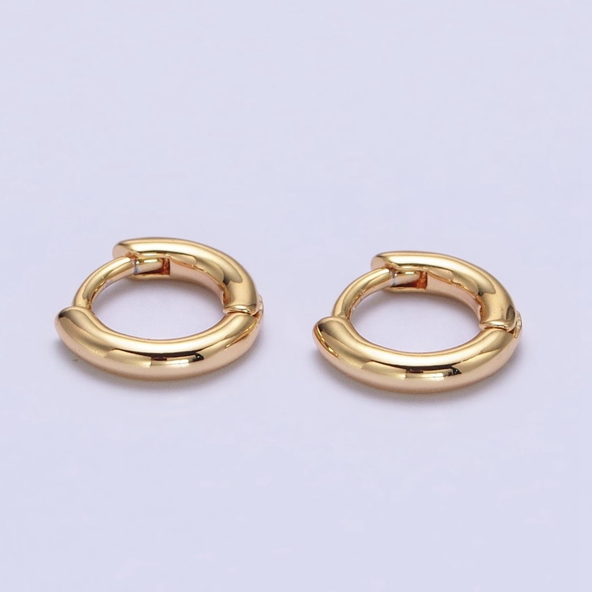 Silver, Gold 10mm Minimalist Cartilage Huggie Earrings | AB943 AB956 - DLUXCA