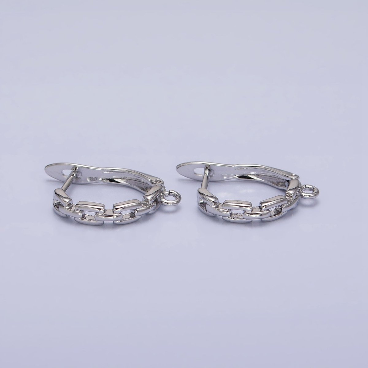 Silver, Gold Cable Link Open Loop English Lock Earrings Supply | Z-208 Z-381 - DLUXCA