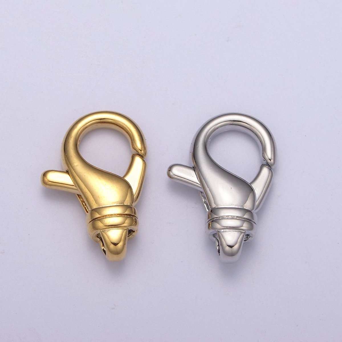 Silver / Gold Lobster Clasps - Teardrop 24K Gold Filled Clasp for Jewelry Making Findings L-588 L-589 - DLUXCA