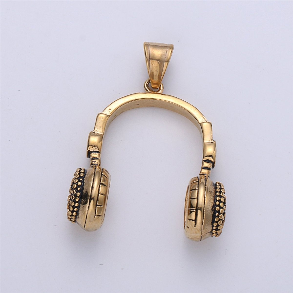 Silver Headphone Pendant, Black Headset Charm, Gold DJ Charm, Music Charms, Gold Beats Pendant Hip Hop Pendant Men Jewelry J-678~J-680 - DLUXCA