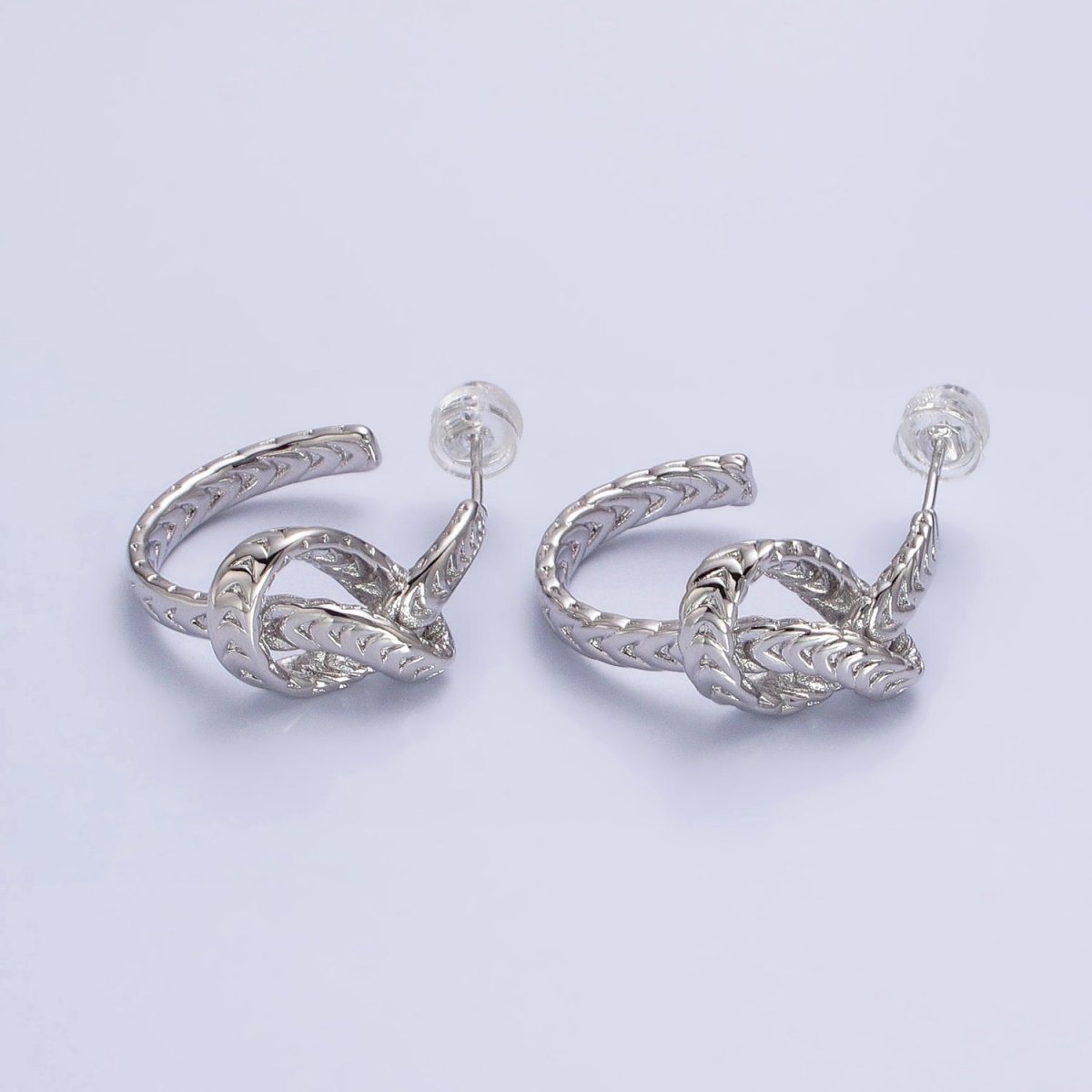 Silver Knot Hoop Earrings • Gold Tie The Knot Hoops • Love Knot Hoops AB604 AB605 - DLUXCA