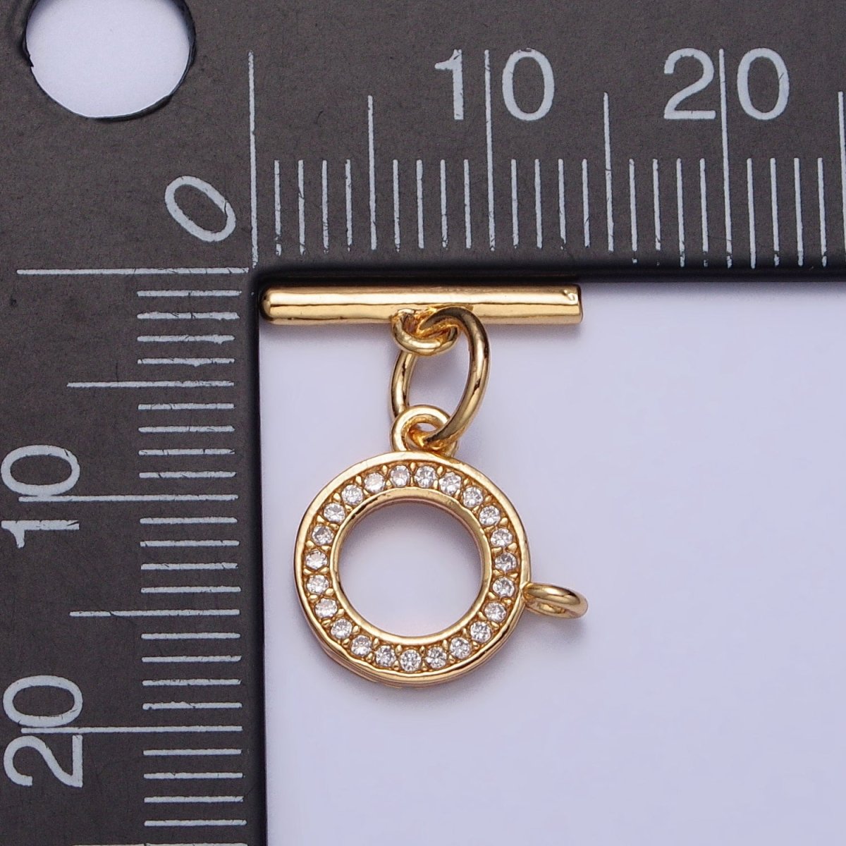 Silver Micro Pave OT Clasp Cubic Toggle Clasp for Decorative Necklace Bracelet Z-054 - DLUXCA