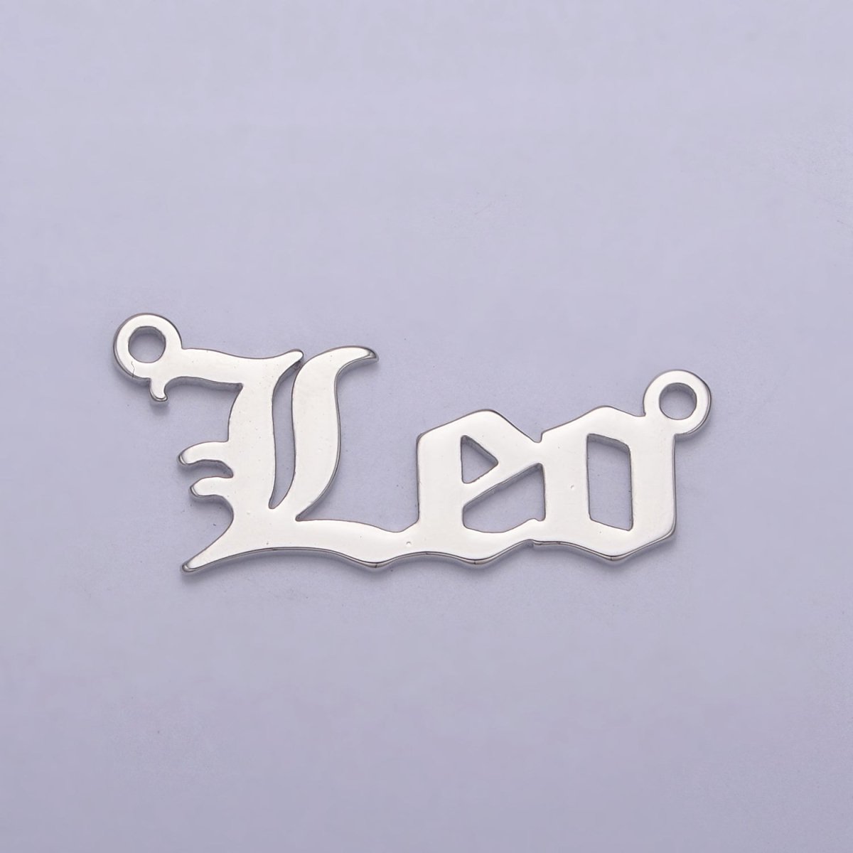 Silver Old English Font Zodiac Charms Connector for Necklace Bracelet Link Connector Astrology Necklace Charm Personalized Jewelry Wholesale ZODIAC-44 W-055~W-067 - DLUXCA