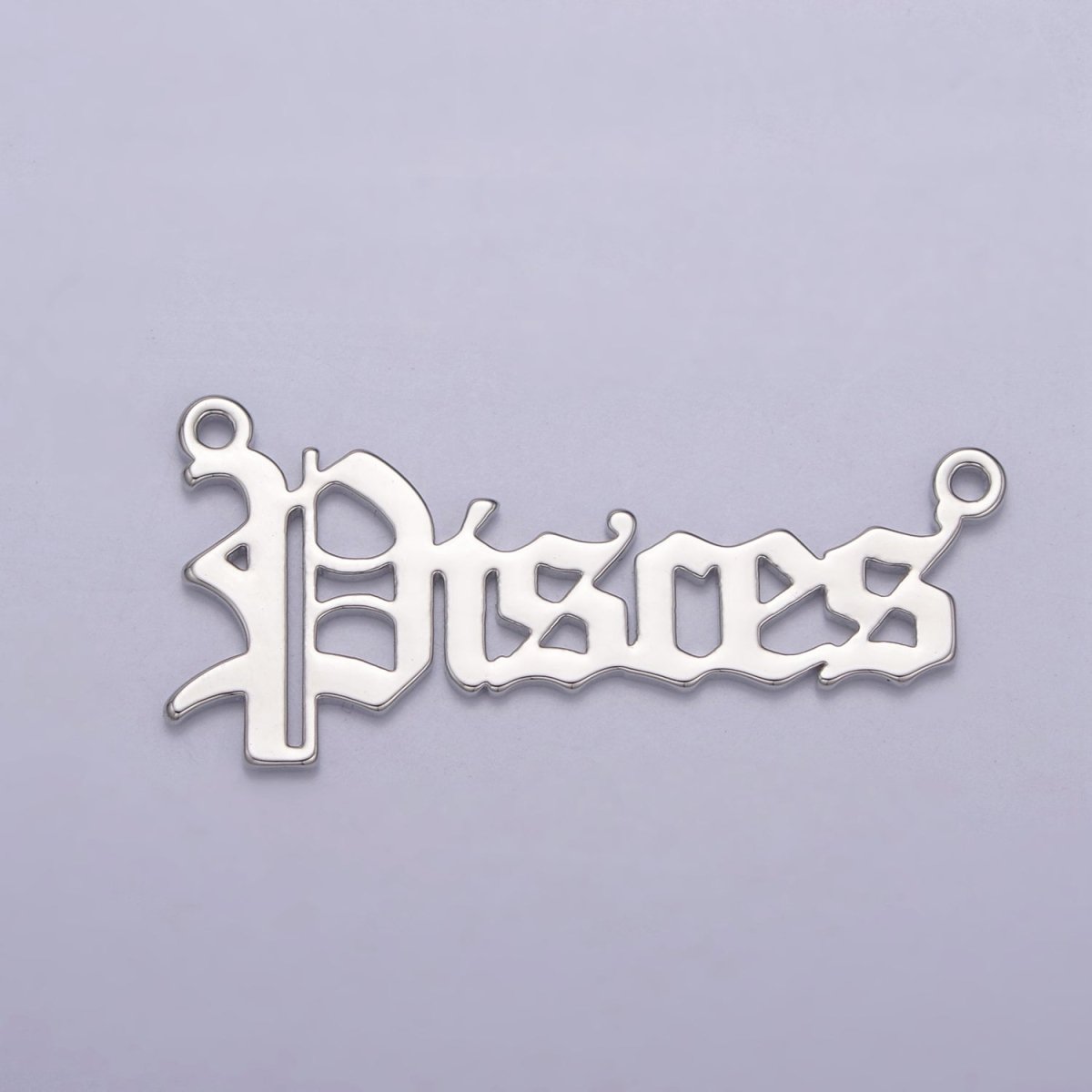 Silver Old English Font Zodiac Charms Connector for Necklace Bracelet Link Connector Astrology Necklace Charm Personalized Jewelry Wholesale ZODIAC-44 W-055~W-067 - DLUXCA