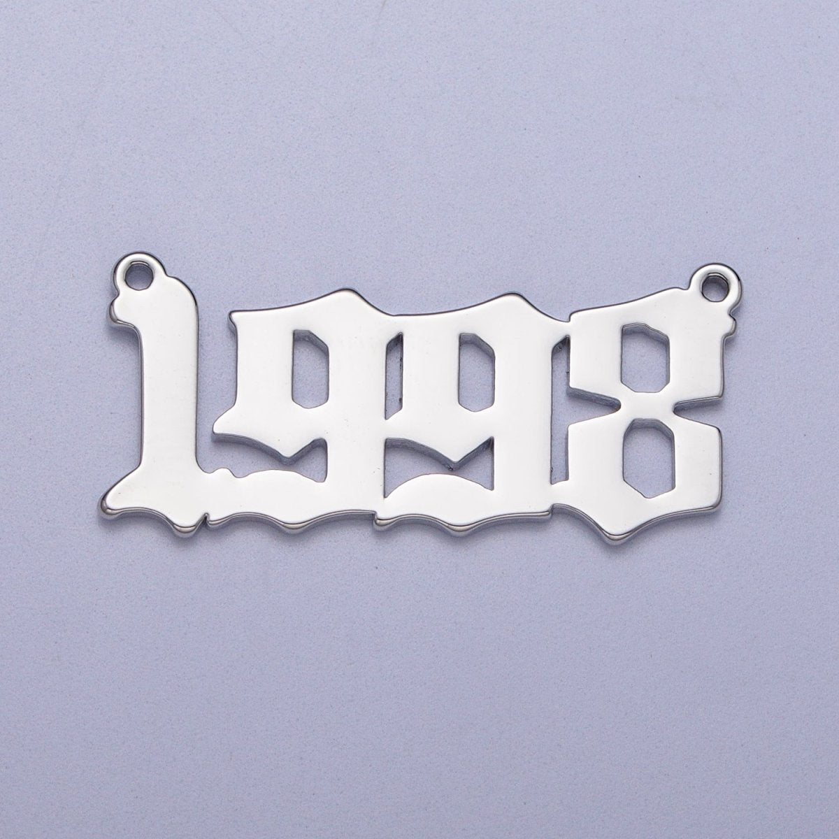 Silver Old English Year Charm Connector Birth Year Number Birthday Year Number Necklace for Personalized Jewelry | Y-678 ~ Y-689 - DLUXCA