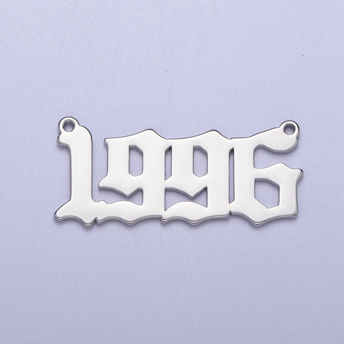 Silver Old English Year Charm Connector Birth Year Number