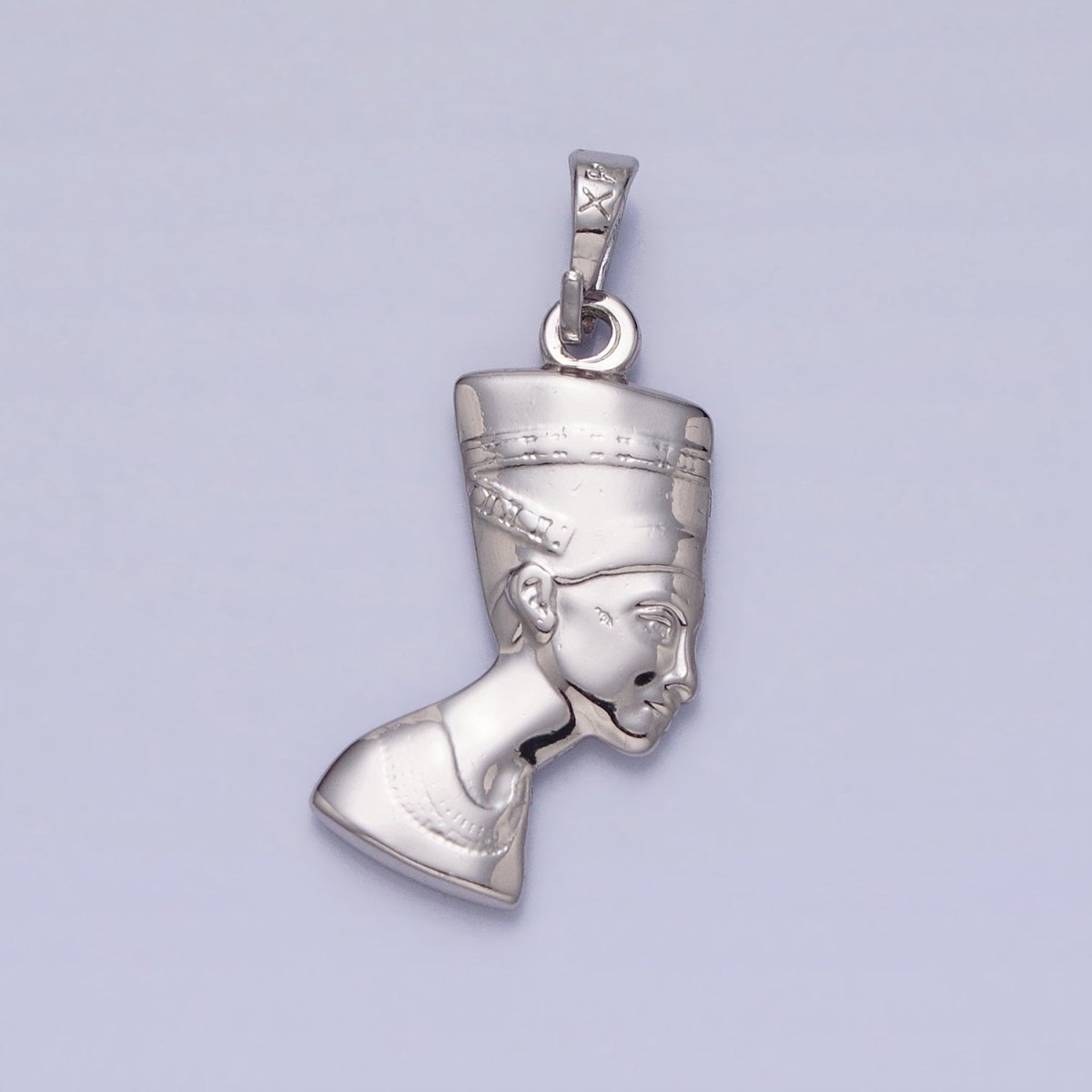 Silver Queen Nefertiti Charm Egyptian Jewelry Inspired Pendant AA242 - DLUXCA