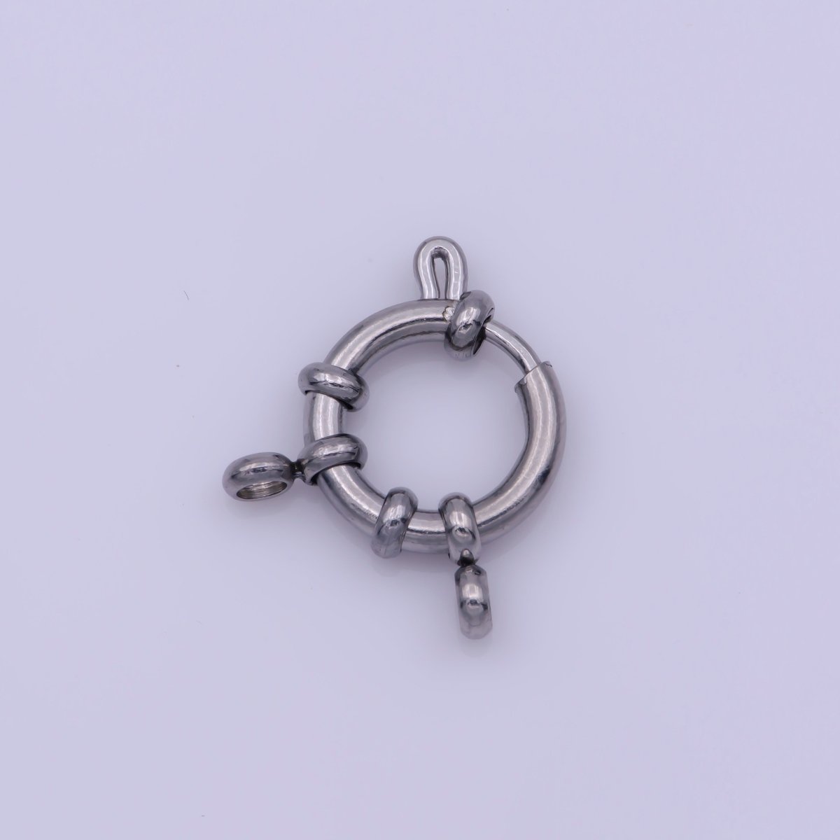 Silver Sailor Clasp, Large Spring Ring Include Loops 22mm, 24mm, Necklace Bracelet Finding L-551 L-552 - DLUXCA