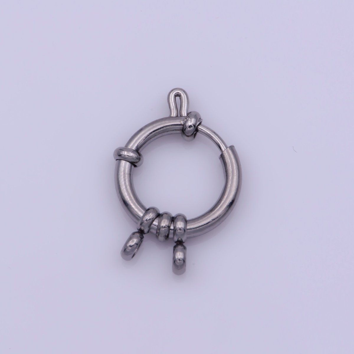 Silver Sailor Clasp, Large Spring Ring Include Loops 22mm, 24mm, Necklace Bracelet Finding L-551 L-552 - DLUXCA