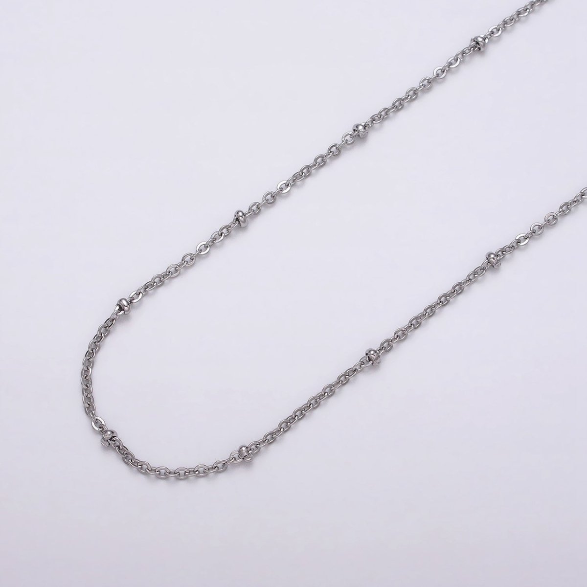 Silver Satellite chain 1.6mm Unfinished chain by Yard Beads Cable Chain | ROLL-1328 Clearance Pricing - DLUXCA