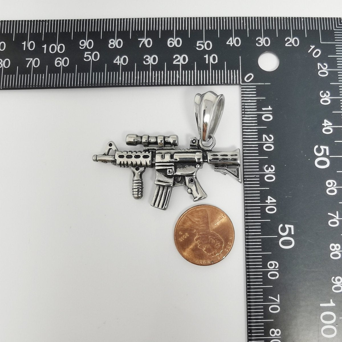 Silver SMG Rifle charm, Rifle Charms, Gaming Charms, Necklace Charm, For Charm Bracelets, Charm for Gamers J-786 - DLUXCA