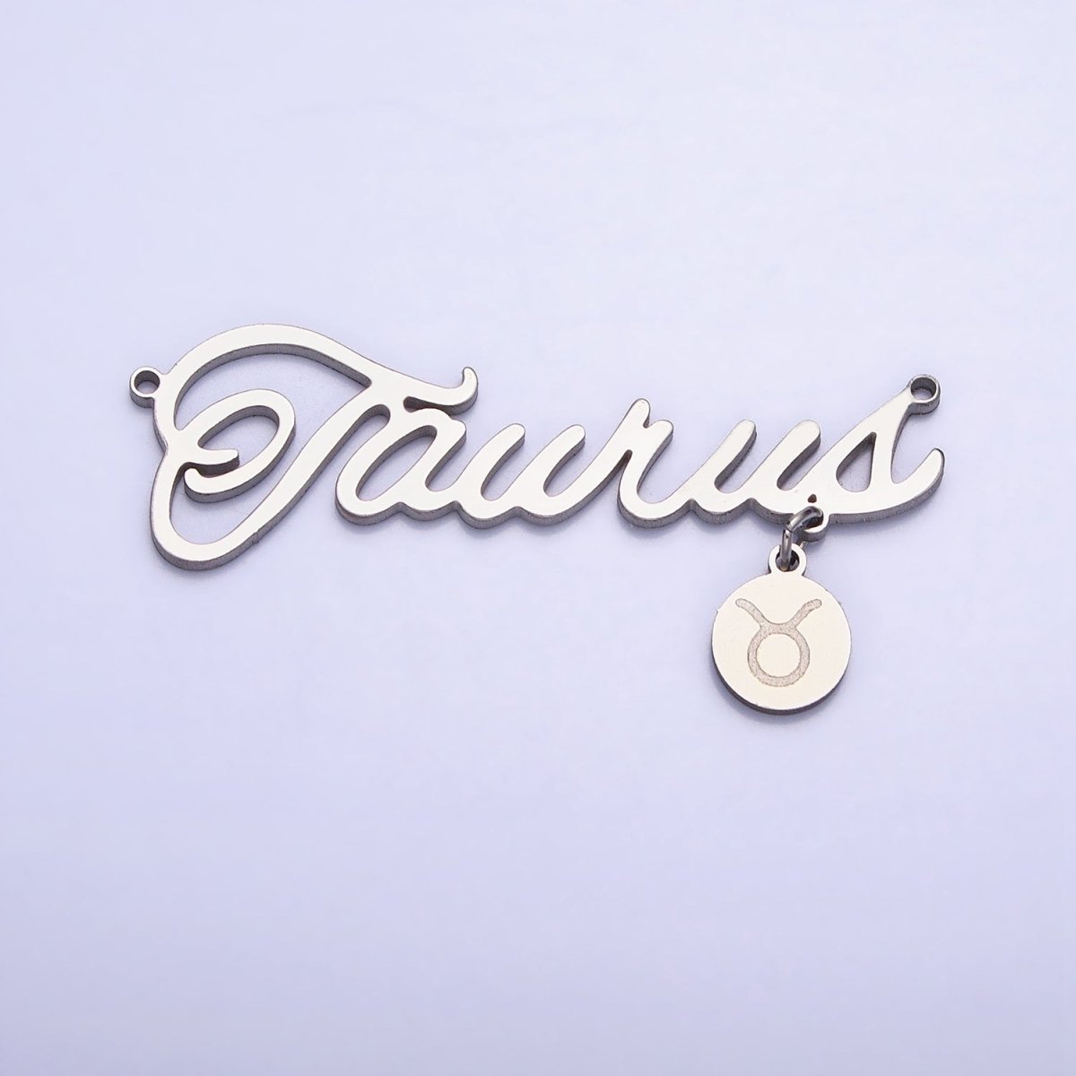 Silver Stainless Steel Zodiac Astrology Cursive Font Mini Symbol Connector Personalized Jewelry Making | AD066 - AD076 - DLUXCA