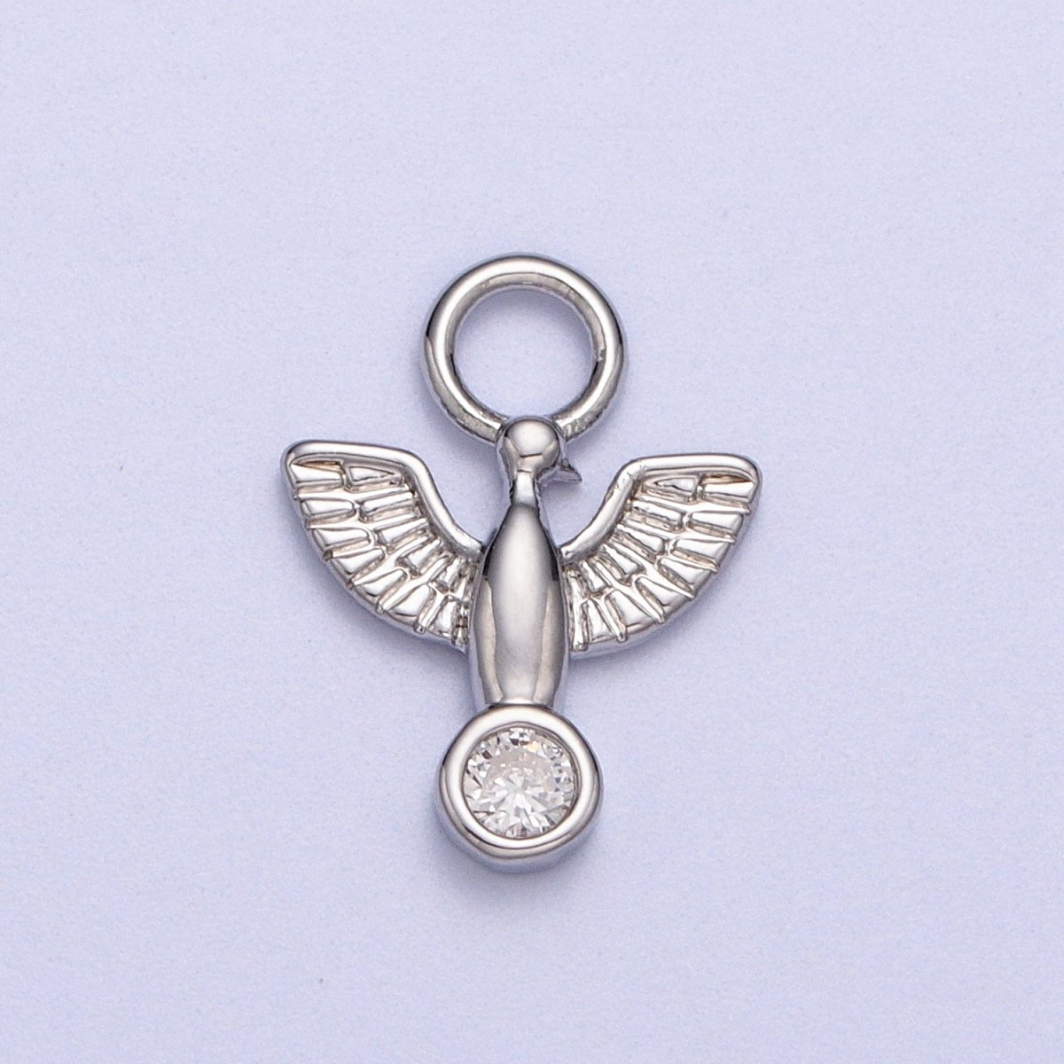 Silver Tiny Dove Charm, Bird Charm Gold Religious Charm for Add on Pendant AC056 AC057 - DLUXCA