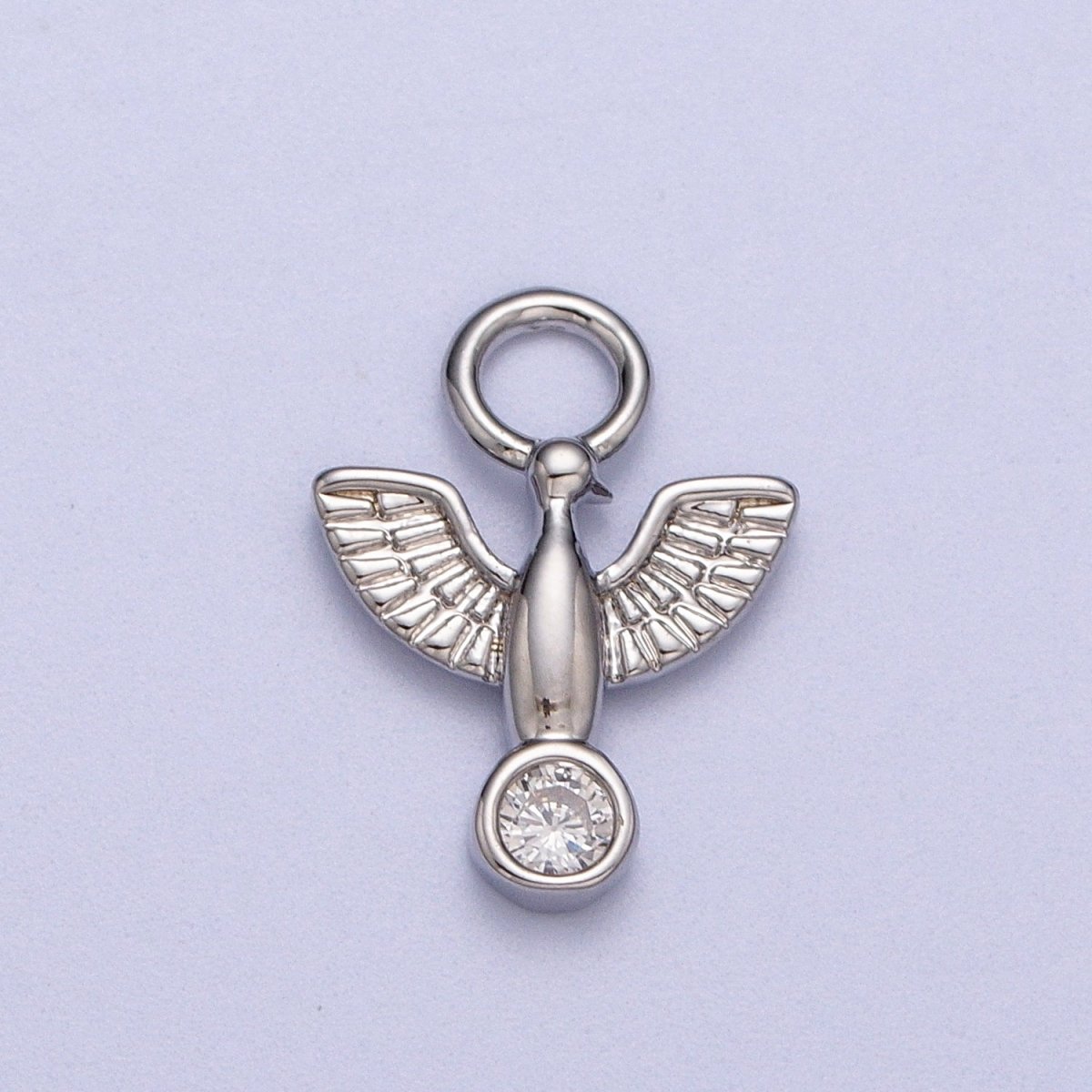 Silver Tiny Dove Charm, Bird Charm Gold Religious Charm for Add on Pendant AC056 AC057 - DLUXCA