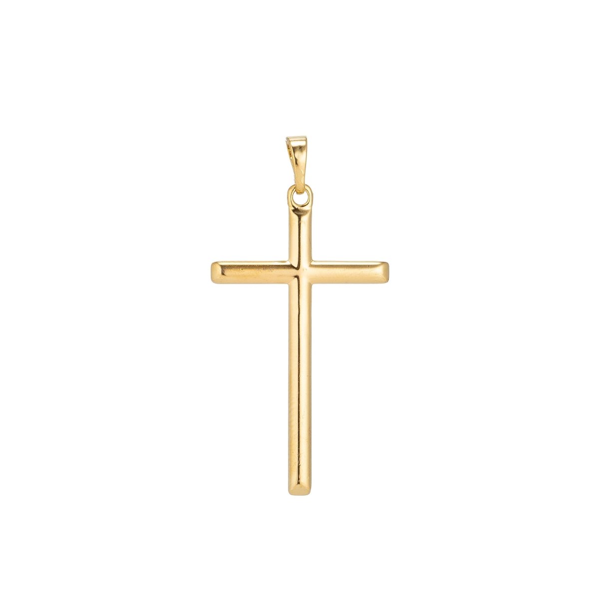 Simple Classic 24K Gold Filled Cross Charm Plain Faith Cross Pendant Religious Jewelry for Necklace Making supplies H-058 - DLUXCA