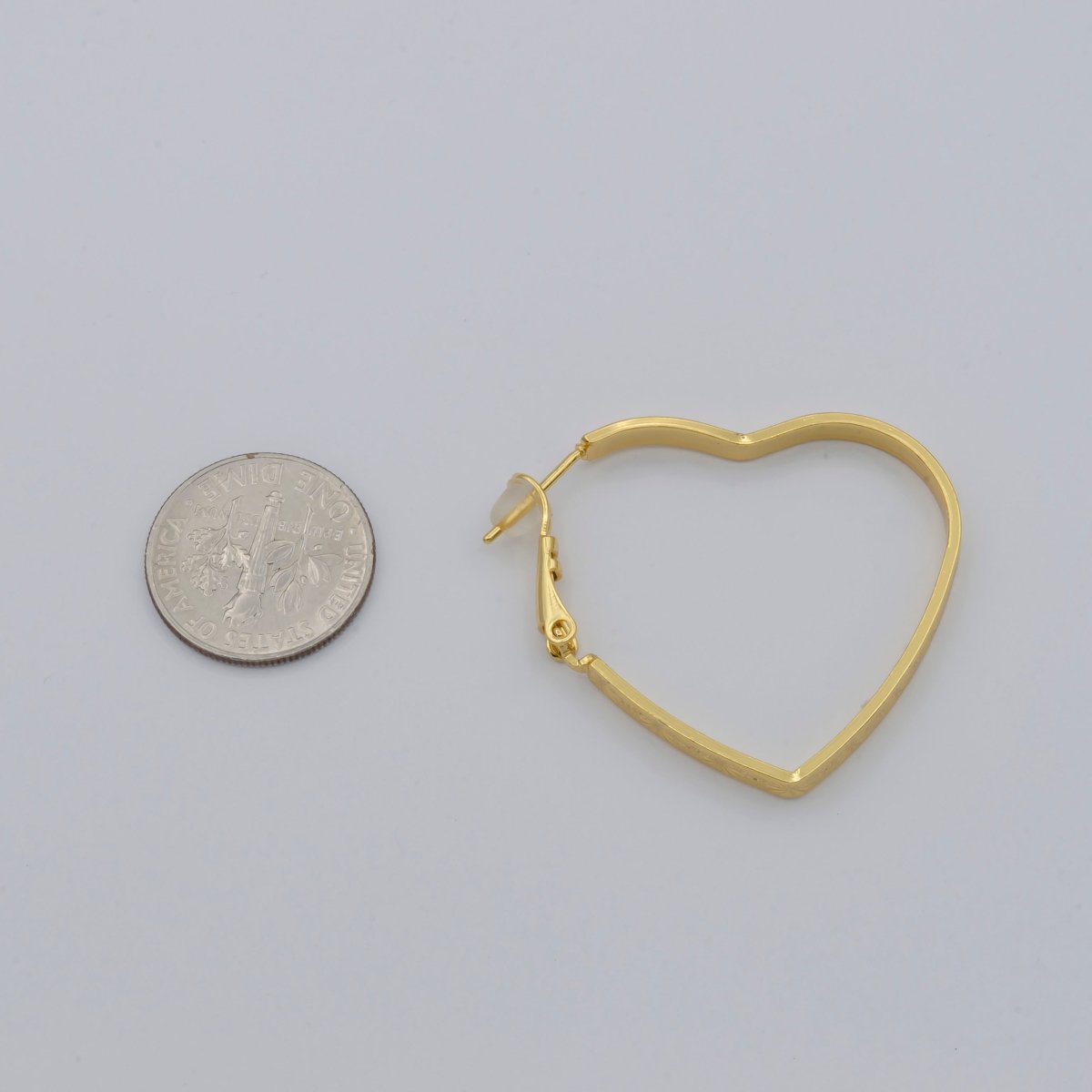 Simple Designated Golden Heart Huggies Earrings, Plain Gold Filled Tiny Geometric Love Heart Shape Casual Daily Wear Earring Jewelry P-098 P-099 P-100 - DLUXCA