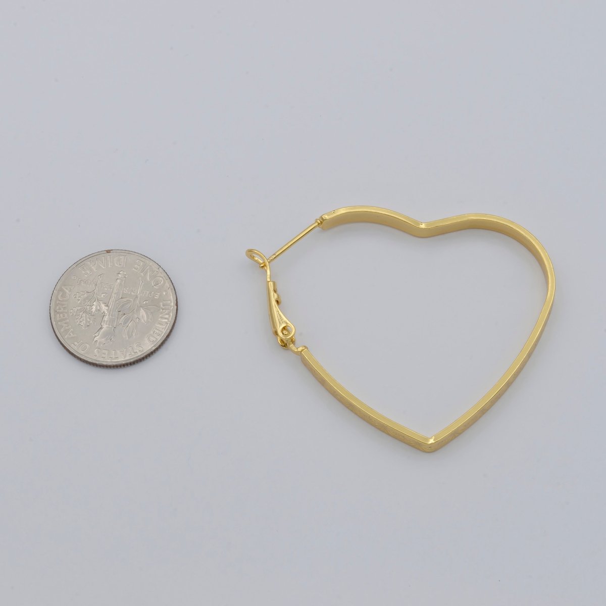 Simple Designated Golden Heart Huggies Earrings, Plain Gold Filled Tiny Geometric Love Heart Shape Casual Daily Wear Earring Jewelry P-098 P-099 P-100 - DLUXCA