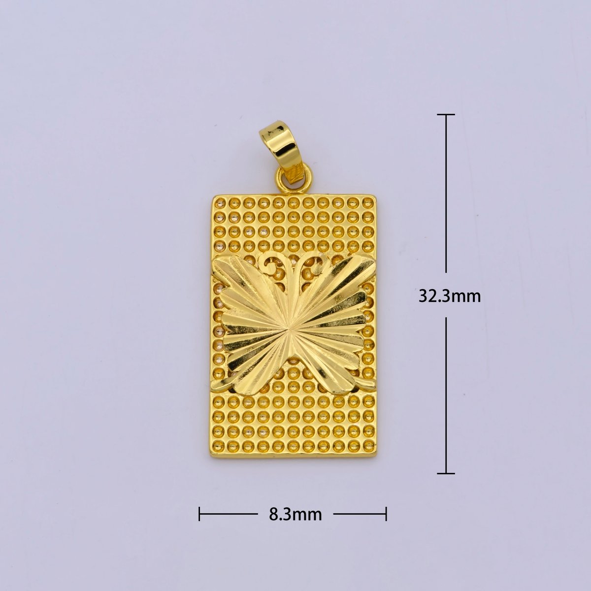 Simple Gold Filled Butterfly Rectangle Pendants I-732 - DLUXCA