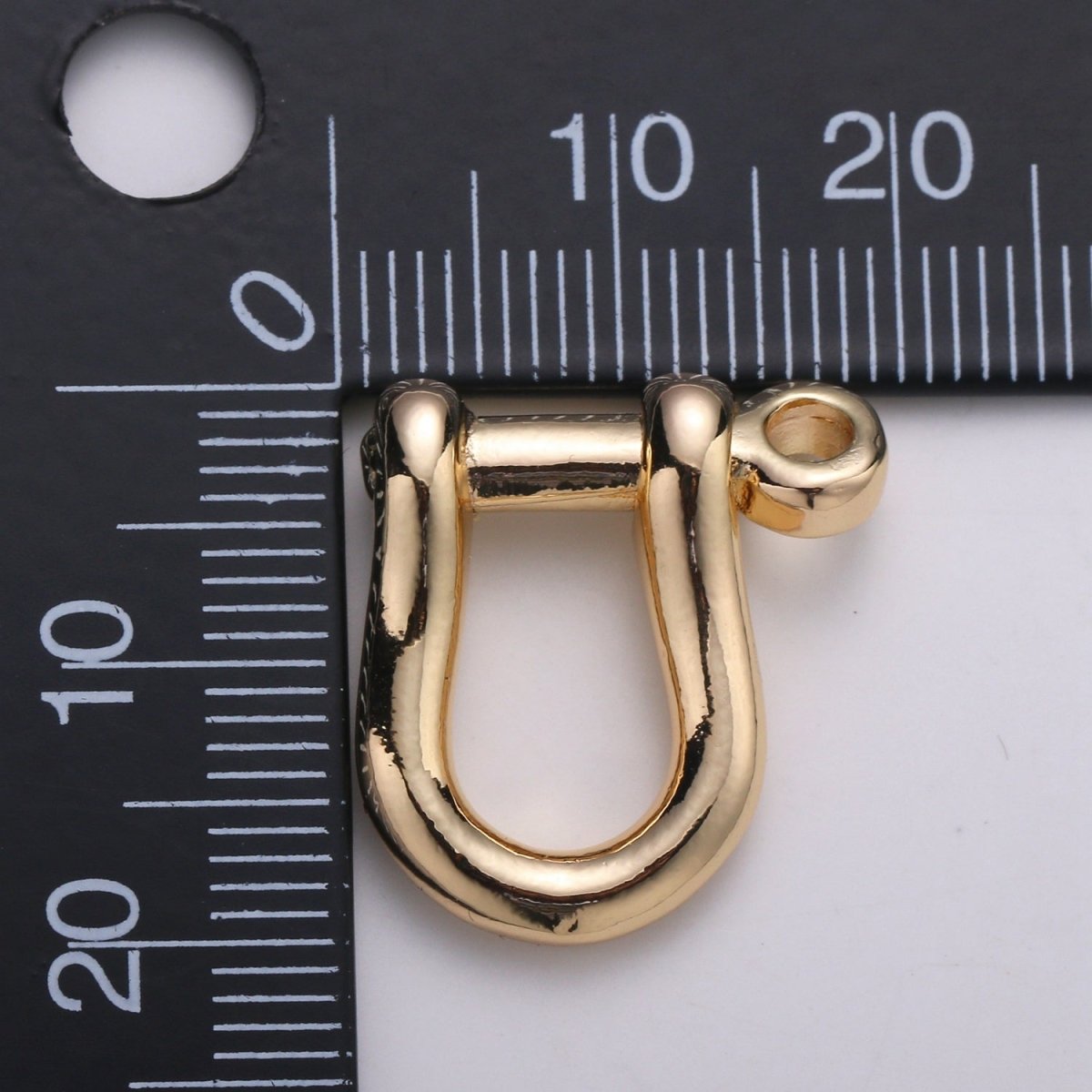 Simple Gold Filled Half Circle Clasp Charm L-019 - DLUXCA