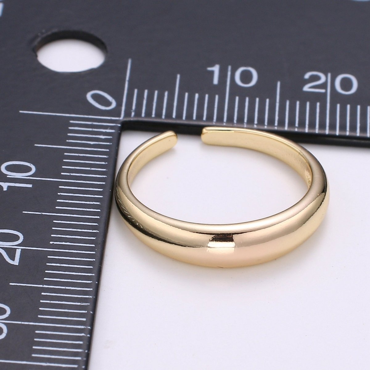 Simple Gold Ring Adjustable Ring Open ring for Stacking Ring Minimalist Jewelry in 18k gold filled US Size 6 R-324 - DLUXCA
