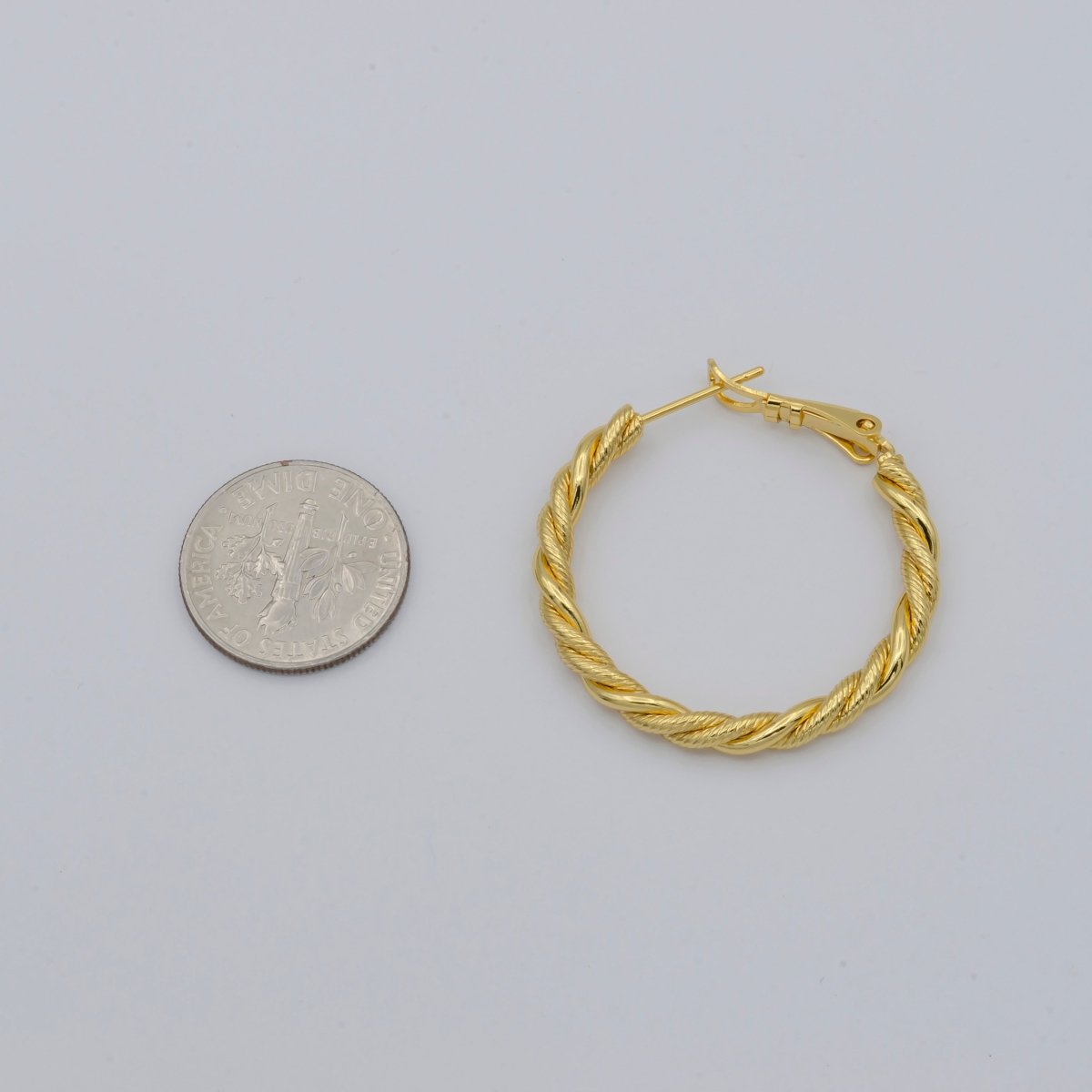 Simple Golden Thin Braid Twist Huggies Earrings, Plain Gold Filled Mini Geometric Unique Shape Formal/Casual Daily Wear Hinge hoop Earring Jewelry P-109 P-110 P-111 - DLUXCA