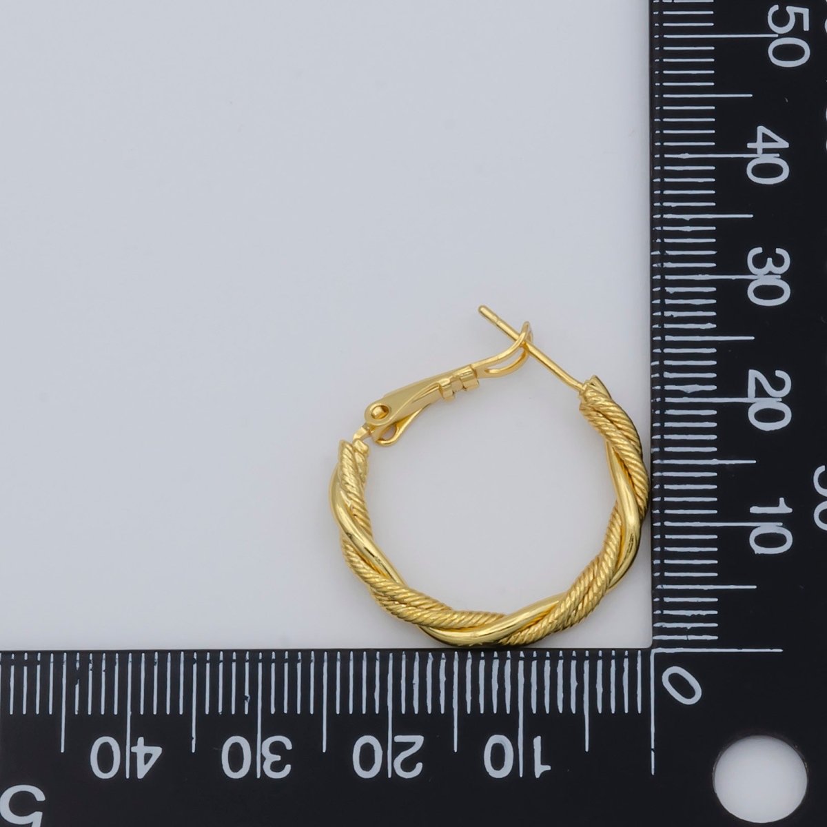 Simple Golden Thin Braid Twist Huggies Earrings, Plain Gold Filled Mini Geometric Unique Shape Formal/Casual Daily Wear Hinge hoop Earring Jewelry P-109 P-110 P-111 - DLUXCA