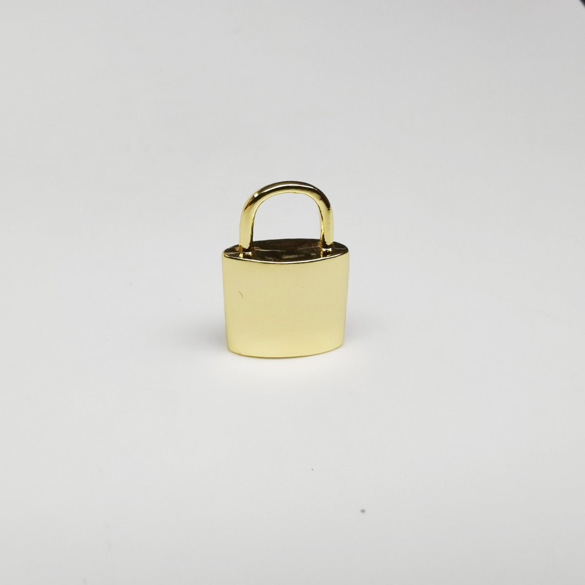 Simple Lock Padlock Gold Filled Charm Supplies For DIY Jewelry Making K-762 - DLUXCA