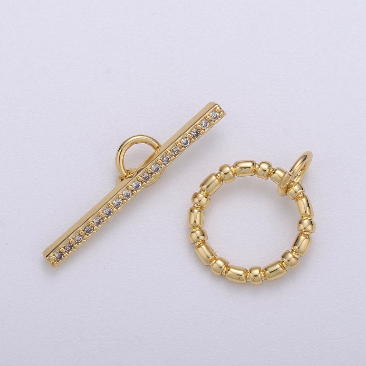 Simple Minimalist Crystal Gold Filled Toggle Clasps K-897 - DLUXCA