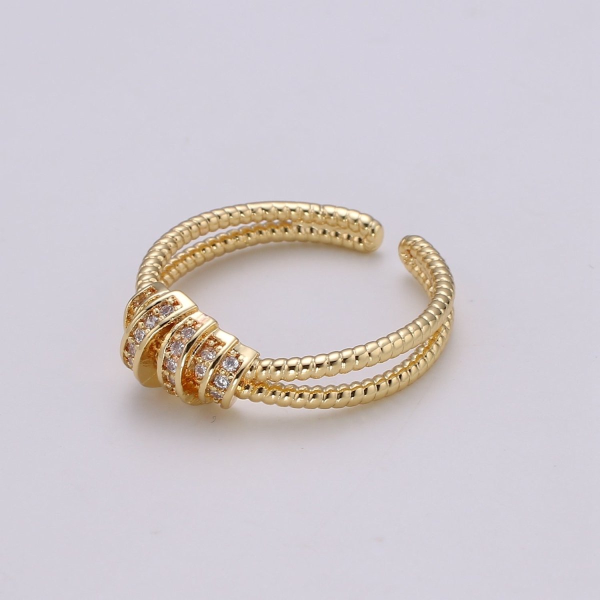 Simple Minimalist Dainty Thin Ring Stackable Rings Double Band Style Open Ring Twisted Ring Everyday Wear R-186 - DLUXCA