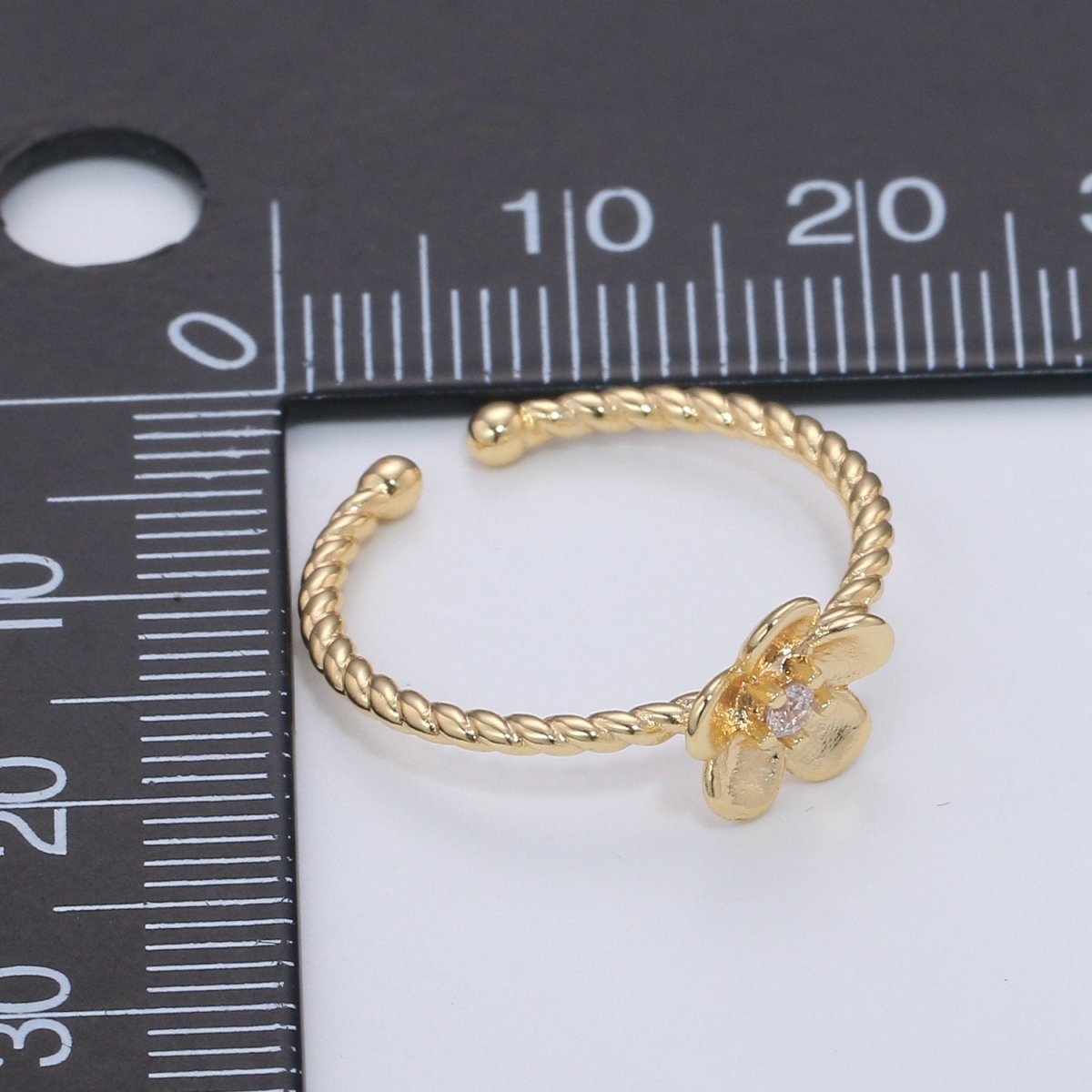 Simple Minimalist Dainty Thin Ring Stackable Rings Floral Flower Style Open Ring Twisted Ring Everyday Wear R-082 - DLUXCA