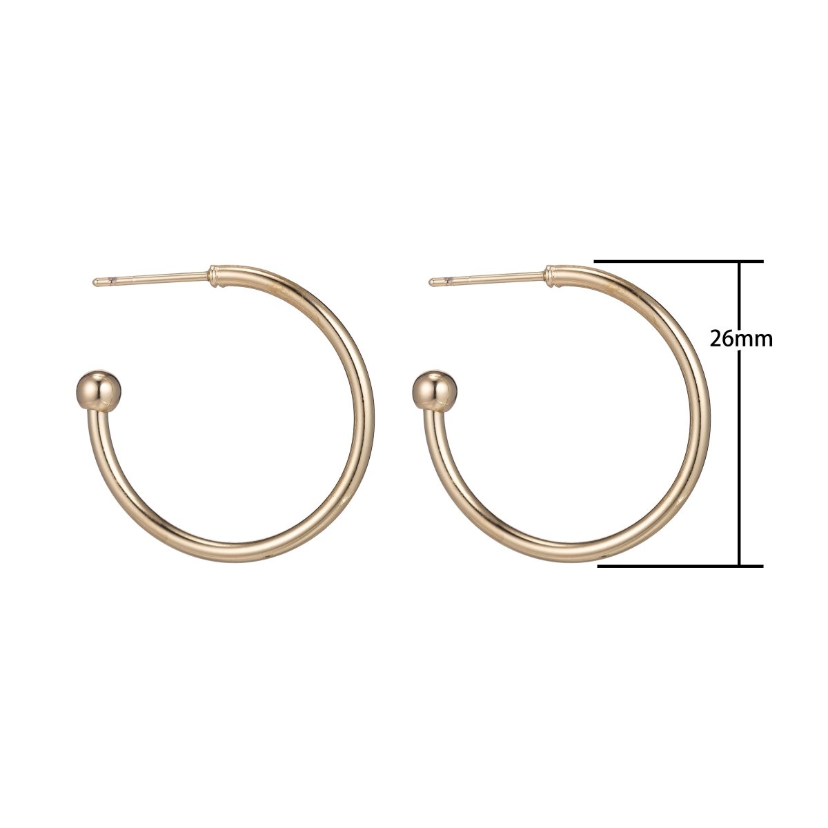 Simple Minimalist Gold Filled Gold Earring Hoops K-022 - DLUXCA