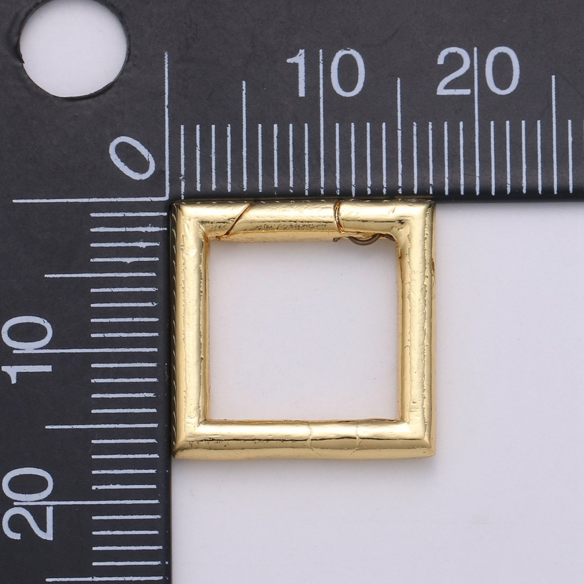 Simple Minimalist Gold Filled Square Push Gate Ring Clasp For Jewelry Making Charm Holder Connector L-060 - DLUXCA