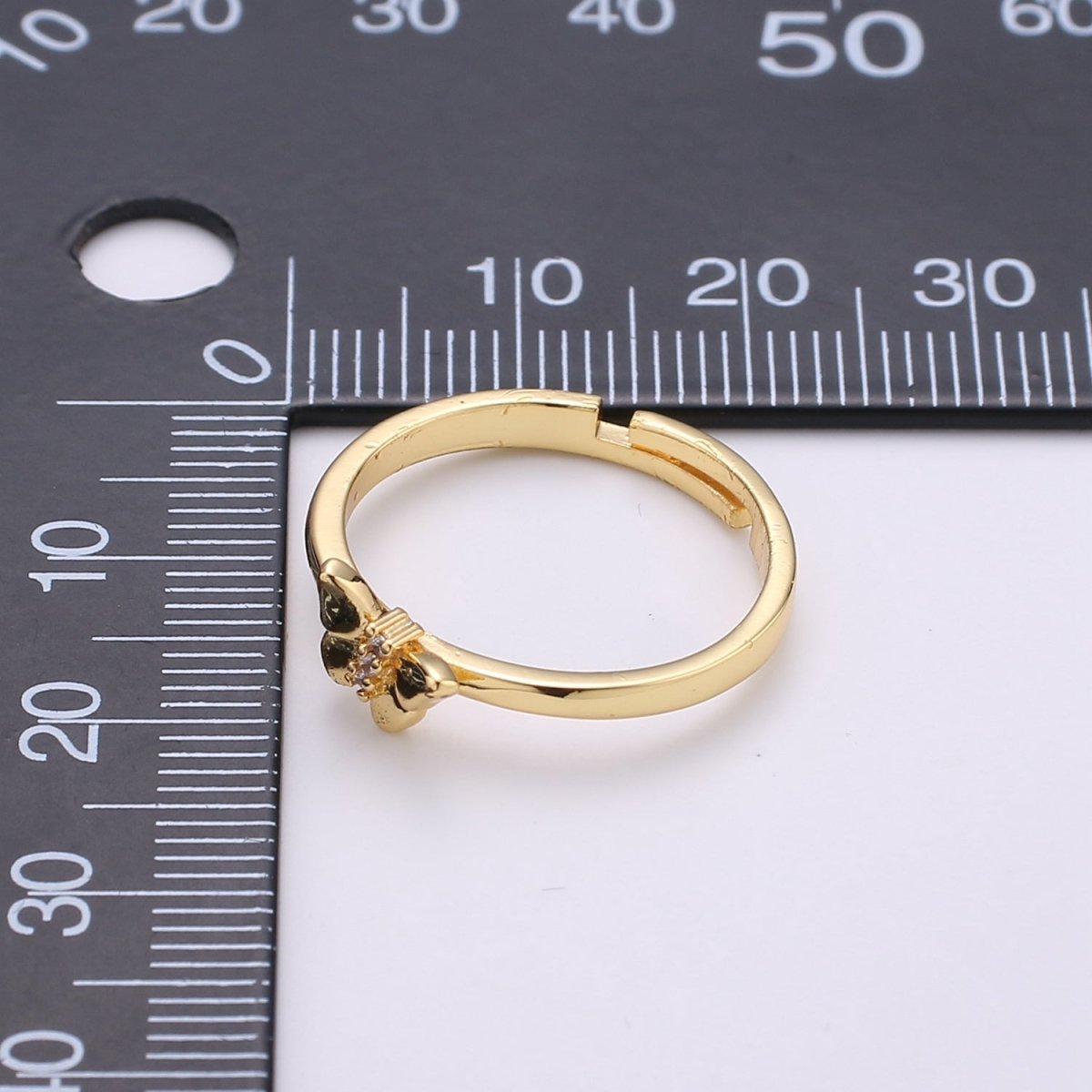 Simple Minimalist Golden Butterfly Gold Filled Adjustable Ring R-035 - DLUXCA