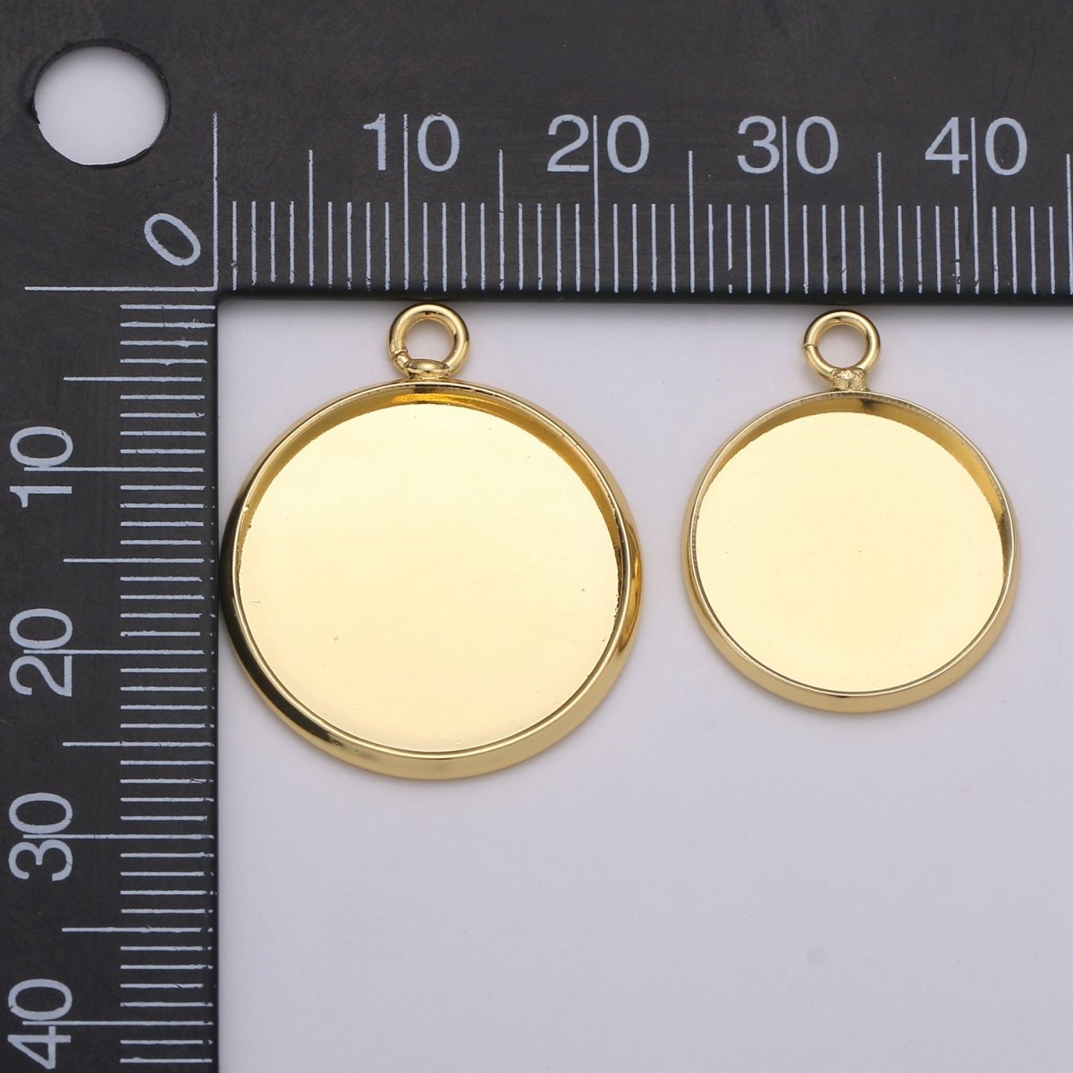 Simple Minimalist Golden Coin Gold Filled Charm K-929,K-930,L-086 - DLUXCA