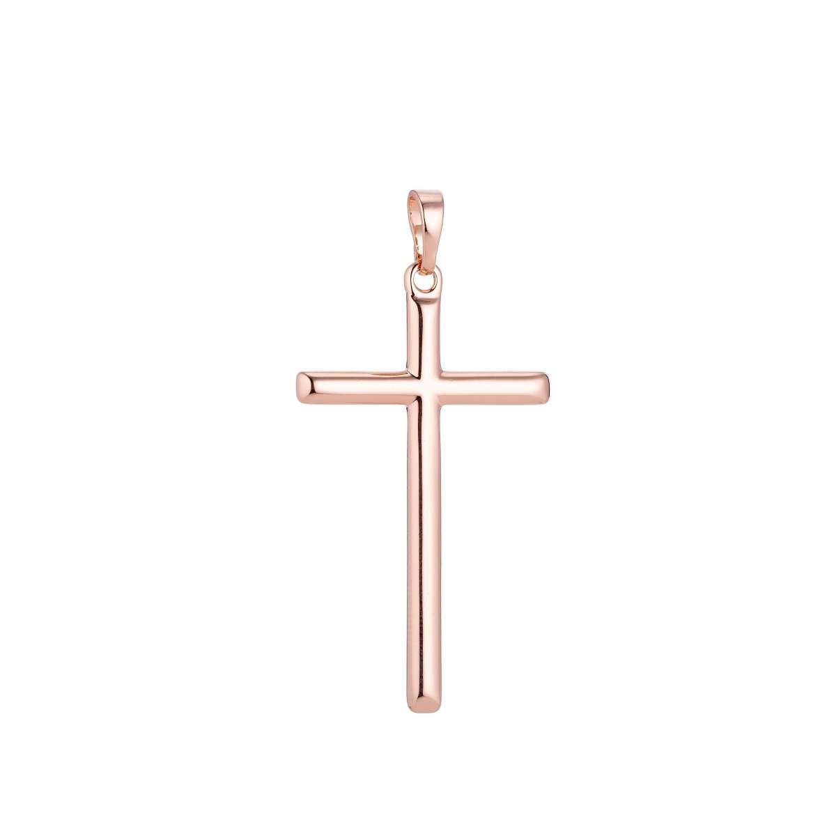 Simple Minimalist Rose Gold Cross Gold Filled Pendants J-869 - DLUXCA