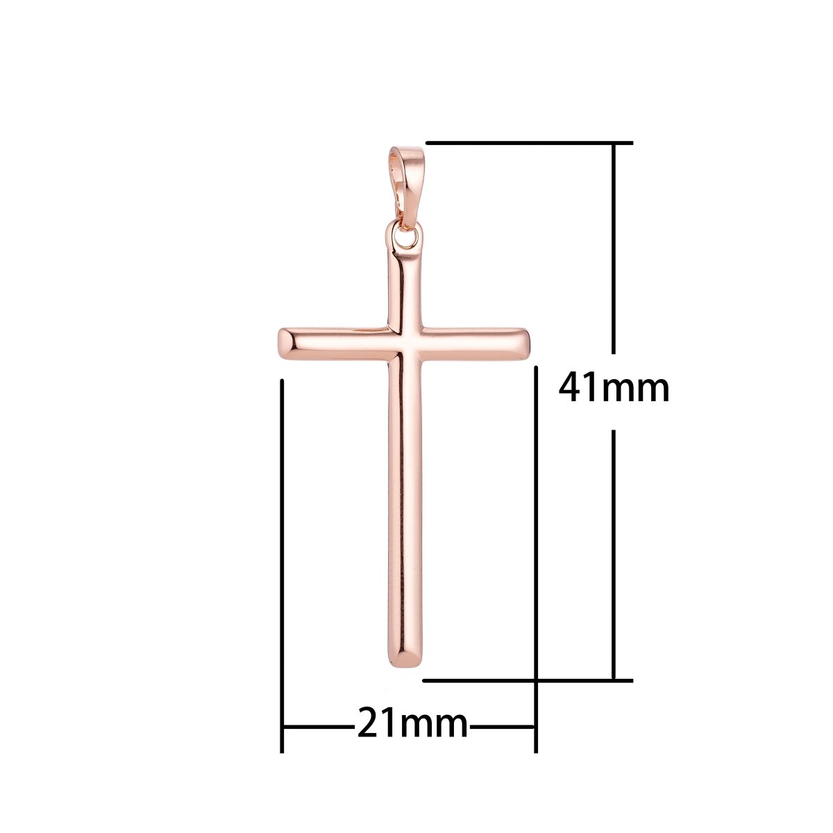 Simple Minimalist Rose Gold Cross Gold Filled Pendants J-869 - DLUXCA