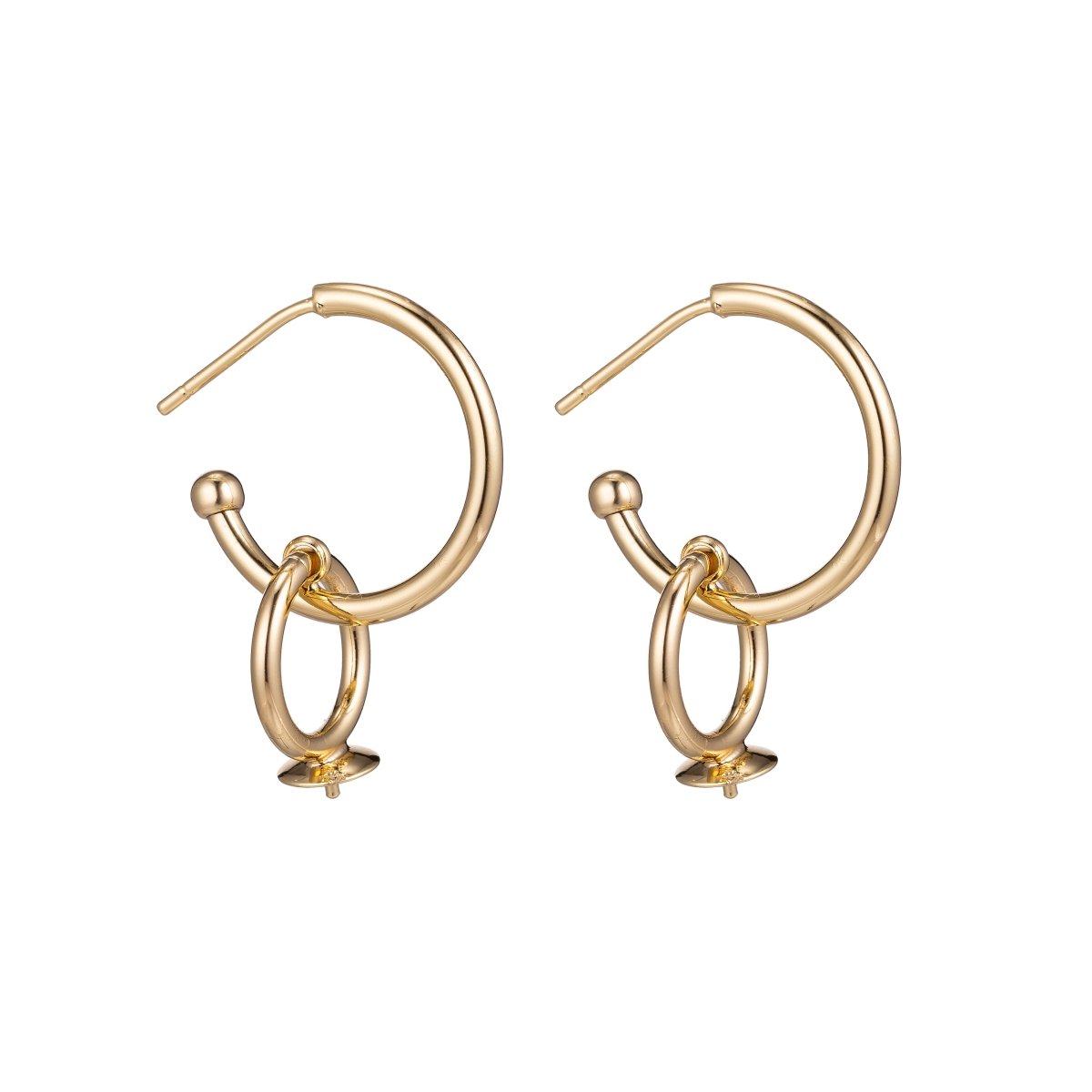 Simple Minimalist Round Circle Gold Filled DIY Earring Supplies Component Hoop Earring K-015 - DLUXCA