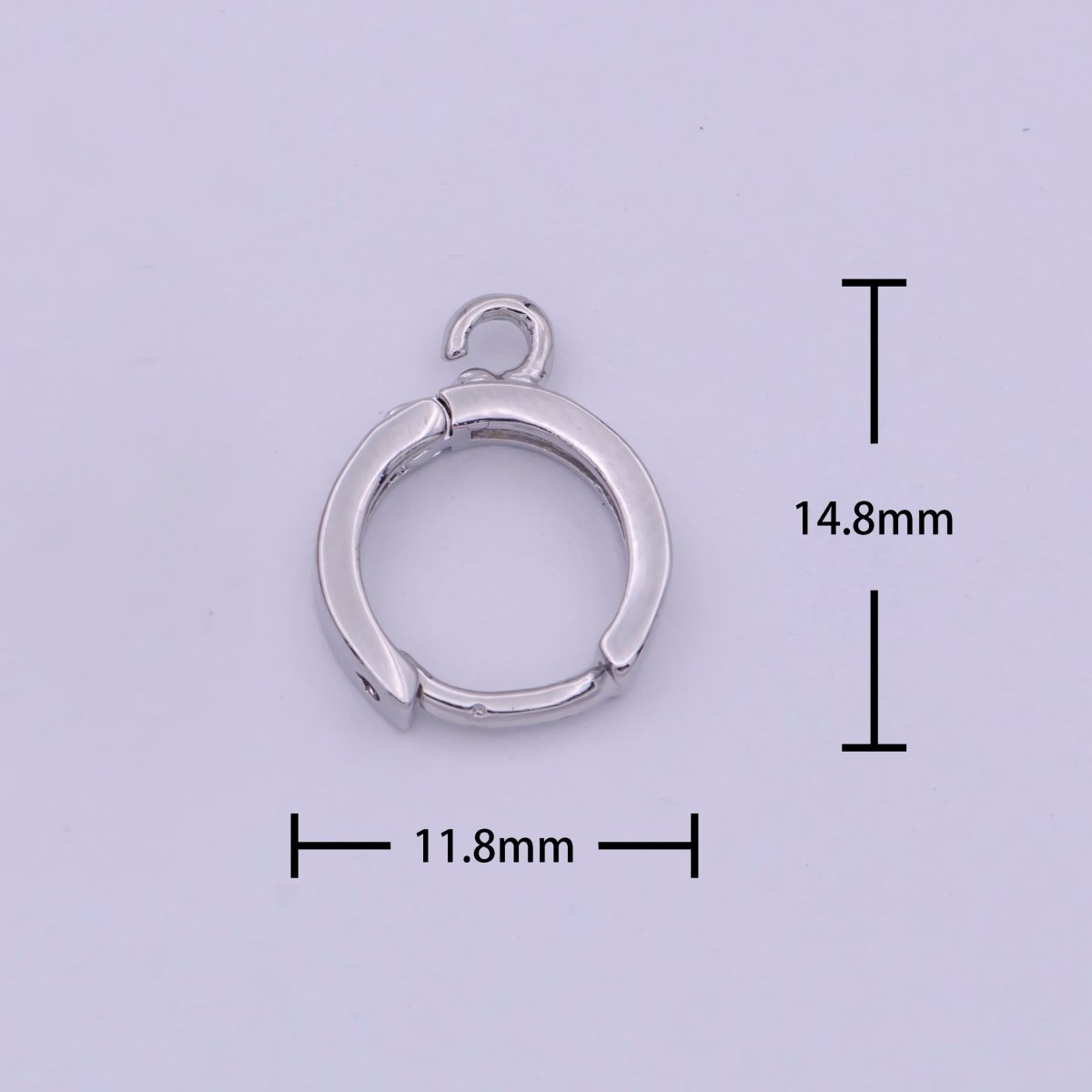 Simple one touch Lever back earring with open link for Jewelry making 12mm Silver Hoop Earring L-643 - DLUXCA