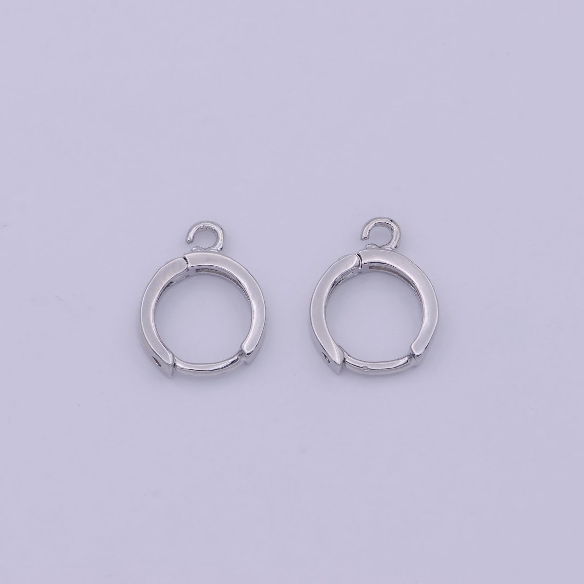 Simple one touch Lever back earring with open link for Jewelry making 12mm Silver Hoop Earring L-643 - DLUXCA
