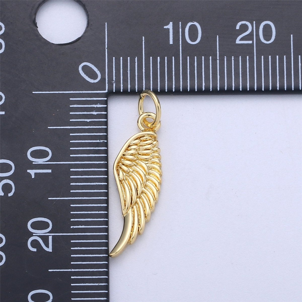 Small Angel Wing Charm, Gold Angel Wing Charm, Silver Wings, Black Guardian Angel Wing Charms, Angel Wing Jewelry, Dainty Charm Bracelet C-926 - DLUXCA