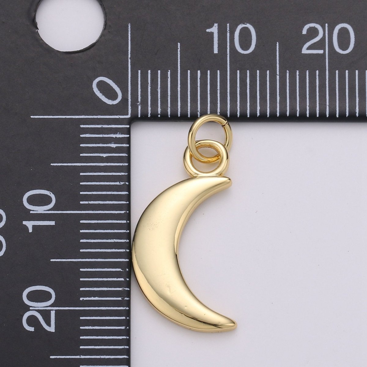 Small Crescent Charm - Gold Moon Charm Celestial Jewelry making for Necklace Bracelet Earring Charm in 14k gold plated D-350 - DLUXCA