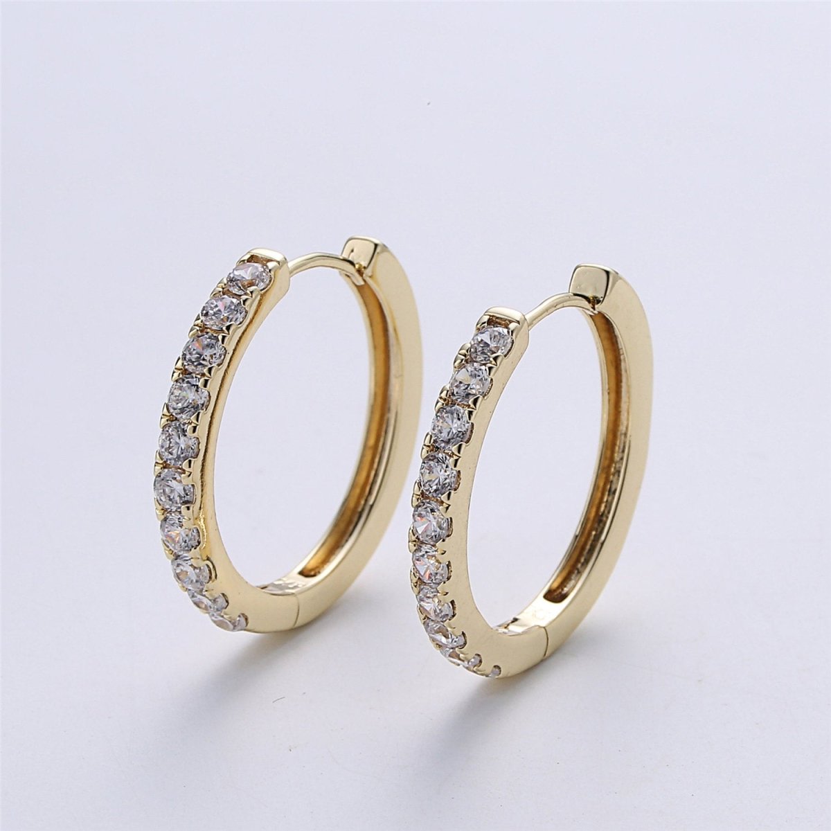 Small Gold Filled hoop earrings - huggie hoops earrings - Cubic hoop earrings - Dainty hoops - Tiny hoops - Thin hoops - Minimalist earrings Q-001 - DLUXCA