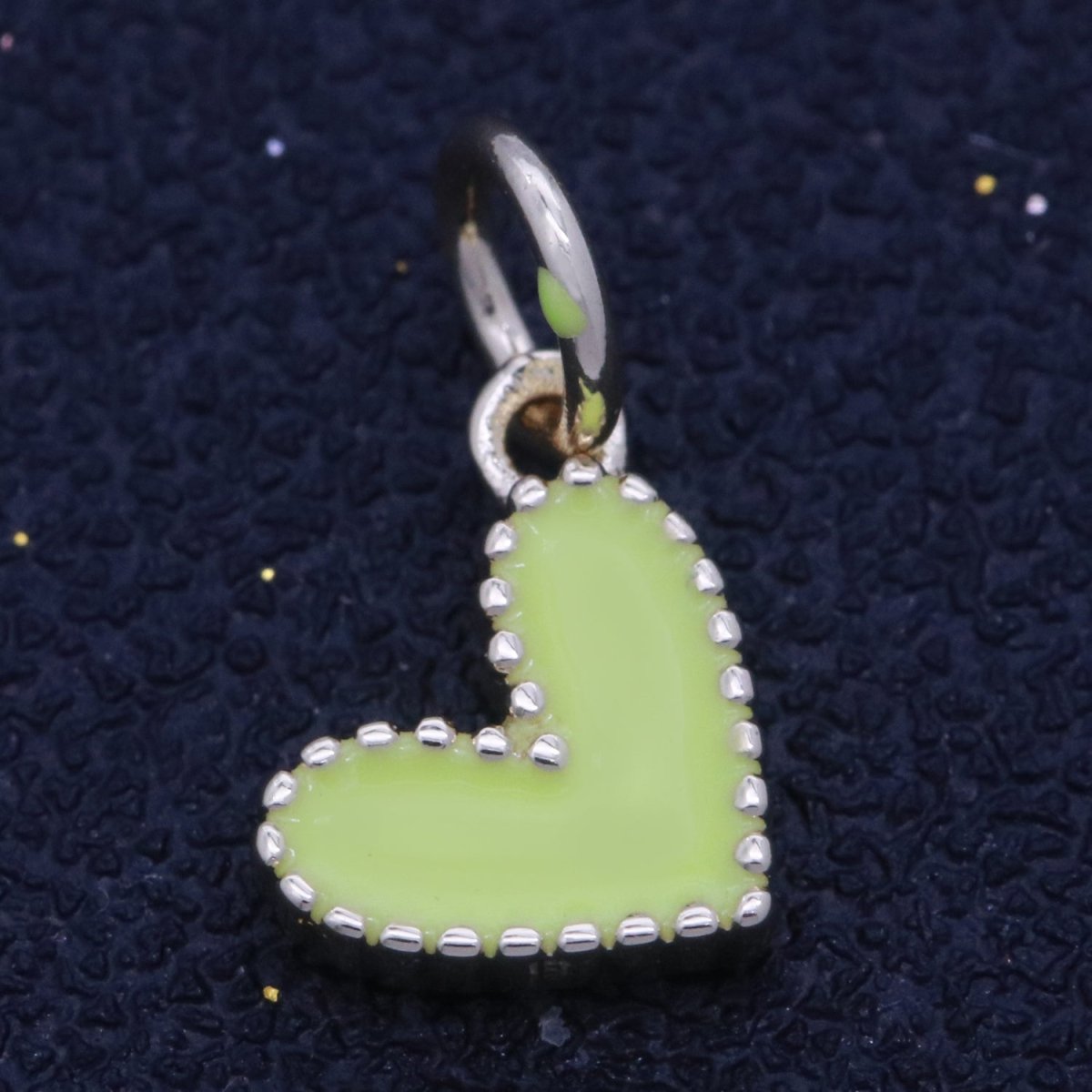 Small Gold Heart Charm - Dainty Enamel Mini Heart Add On Charm Tiny Colorful Heart Love Inspired Gold filled Pendant for Necklace Bracelet M-637 M-638 M-640to M-647 - DLUXCA