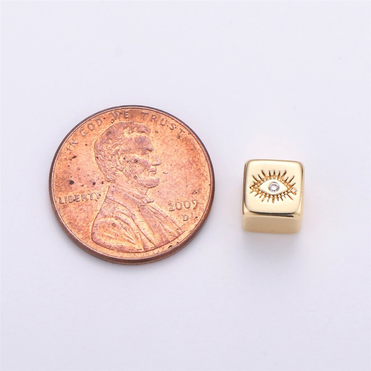 Small Hole Square Beads Gold Celestial Beads Moon Square Beads Planet Earth Universe Inspired for Bracelet Bead B-166 - DLUXCA