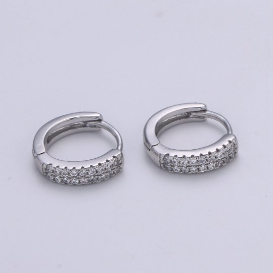 Small Huggie Hoop Earrings 14K Gold Filled Huggie Diamond CZ Silver ...