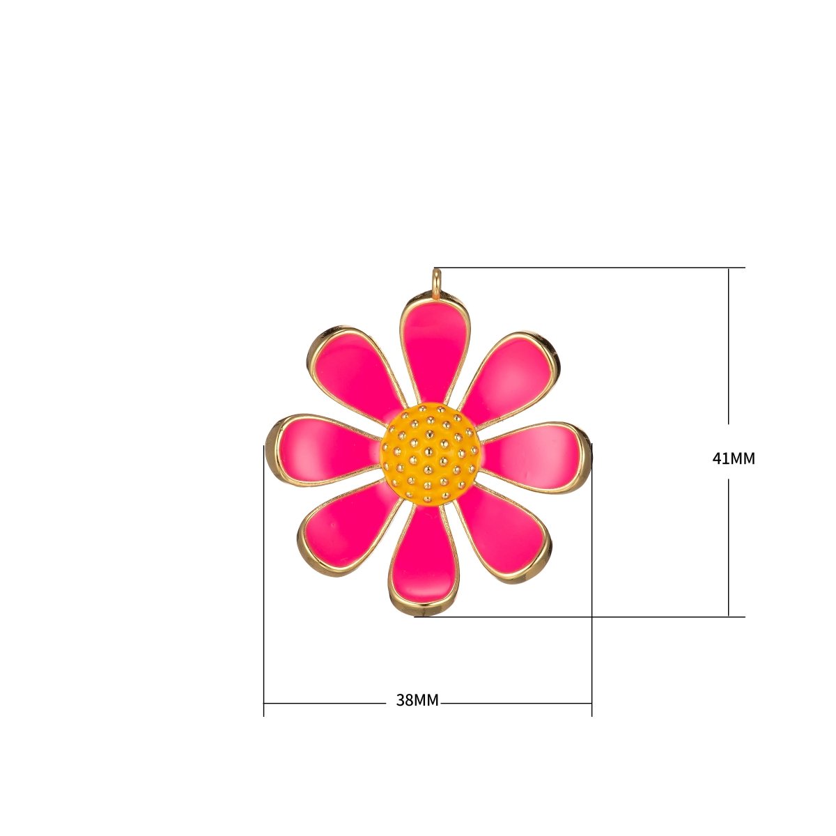 Small / Medium / Large Barbiecore Pink Jewelry Colorful Enamel Daisy Flower Charm Pendant M-220-M-243 - DLUXCA